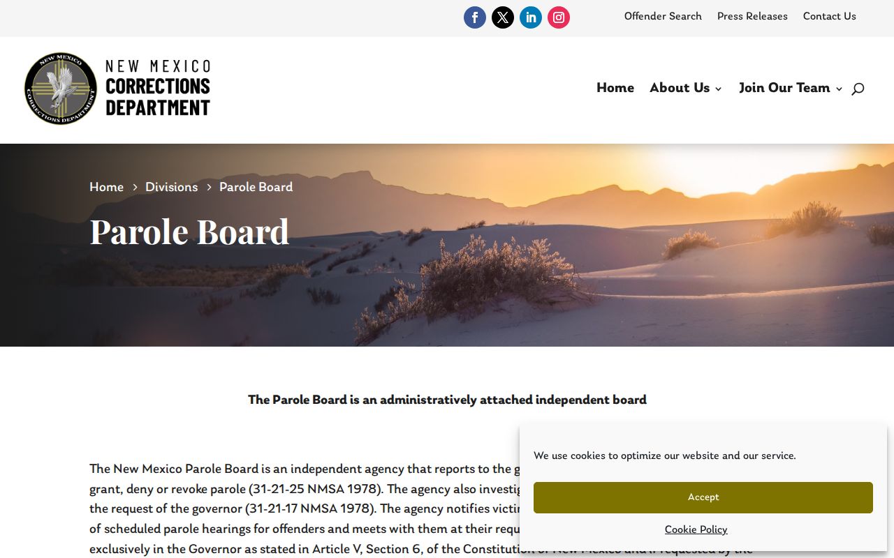 New Mexico Parole Board records for Lea County parole supervision