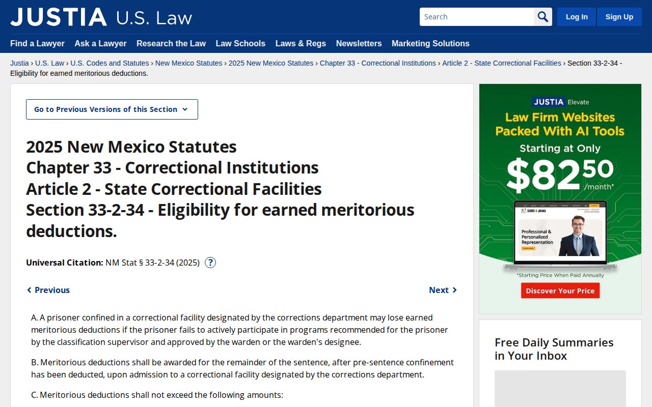 New Mexico earned deductions for a Lea County projected release date